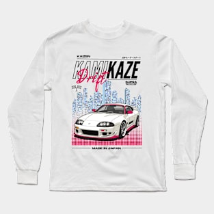 Japanese JDM Kamikaze Drift Synthwave Long Sleeve T-Shirt